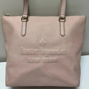 Kate Spade Large Embossed Pink Leather Shoulder Tote Bag